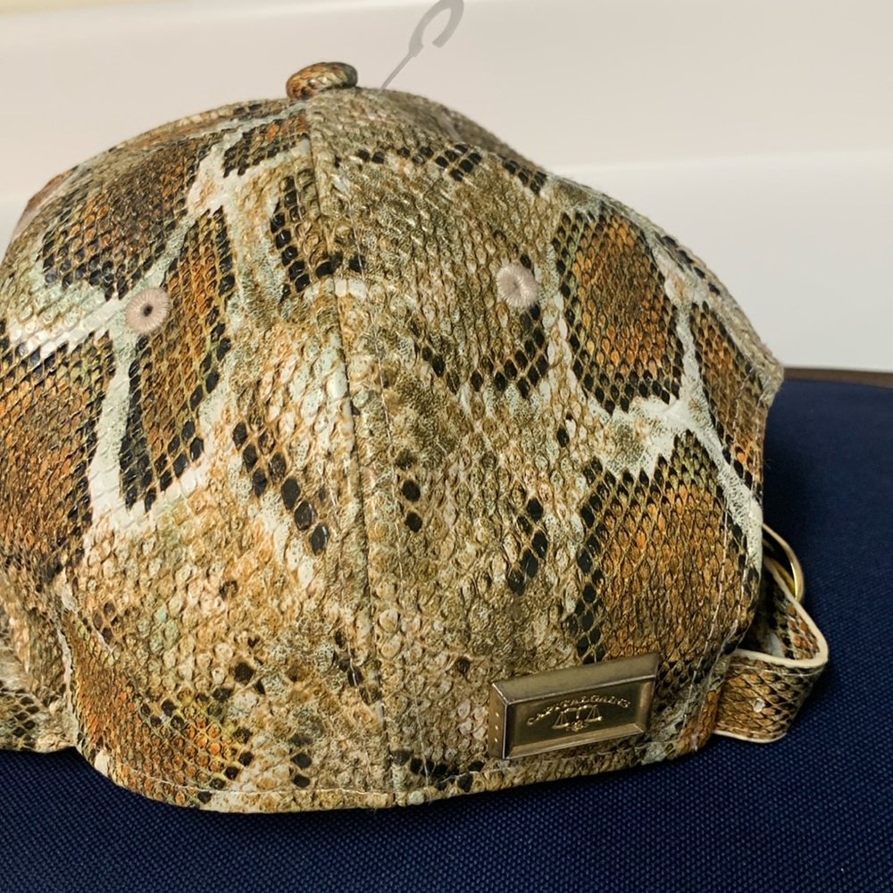 Capital Gains Python Cap Grey And Tan Leather Men… - image 4
